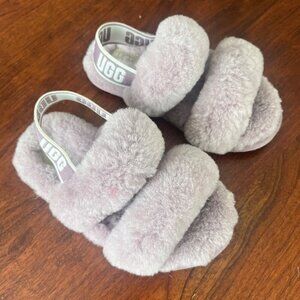 Ugg Girls‎ Purple Oh Yeah Fuzzy Slides- Size 9